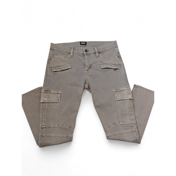 Hudson‎ USA Men's Cargo Pants Size 33 Olive Green Skinny Fit Zip Pocket - Picture 10 of 16